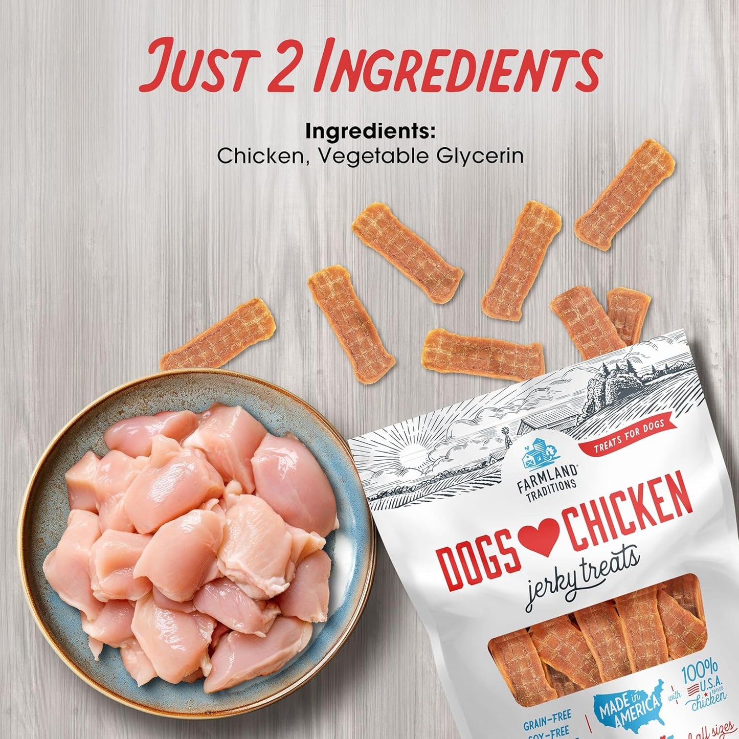 Dogs Love Chicken Premium Jerky Treats for Dogs
