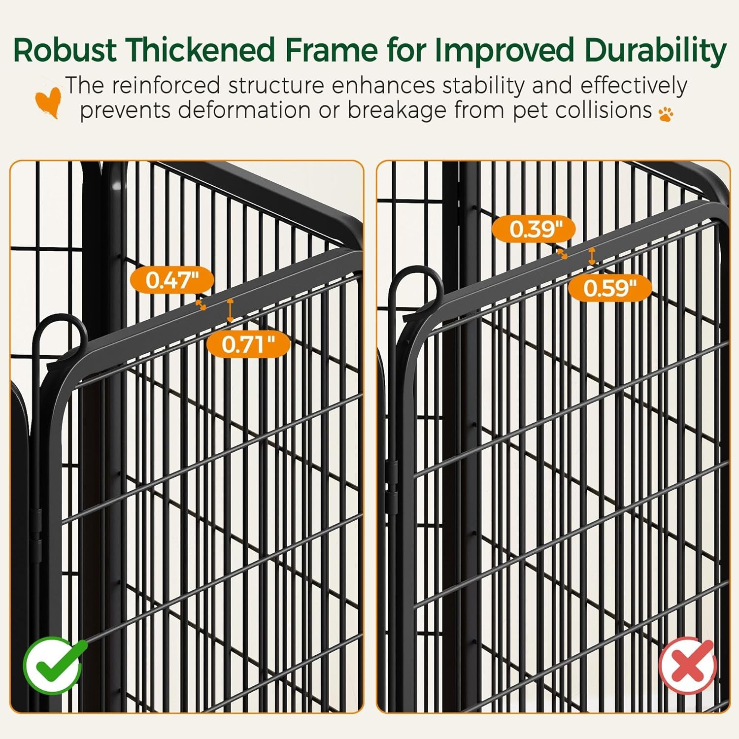 32-Inch Heavy Duty Dog Pen- Foldable Metal 16 Panel Dog Pen Dog Exercise Pen Barrier Kennel Portable Cat Duck Chicken Puppy Fence with Door Outdoor & Indoor Black